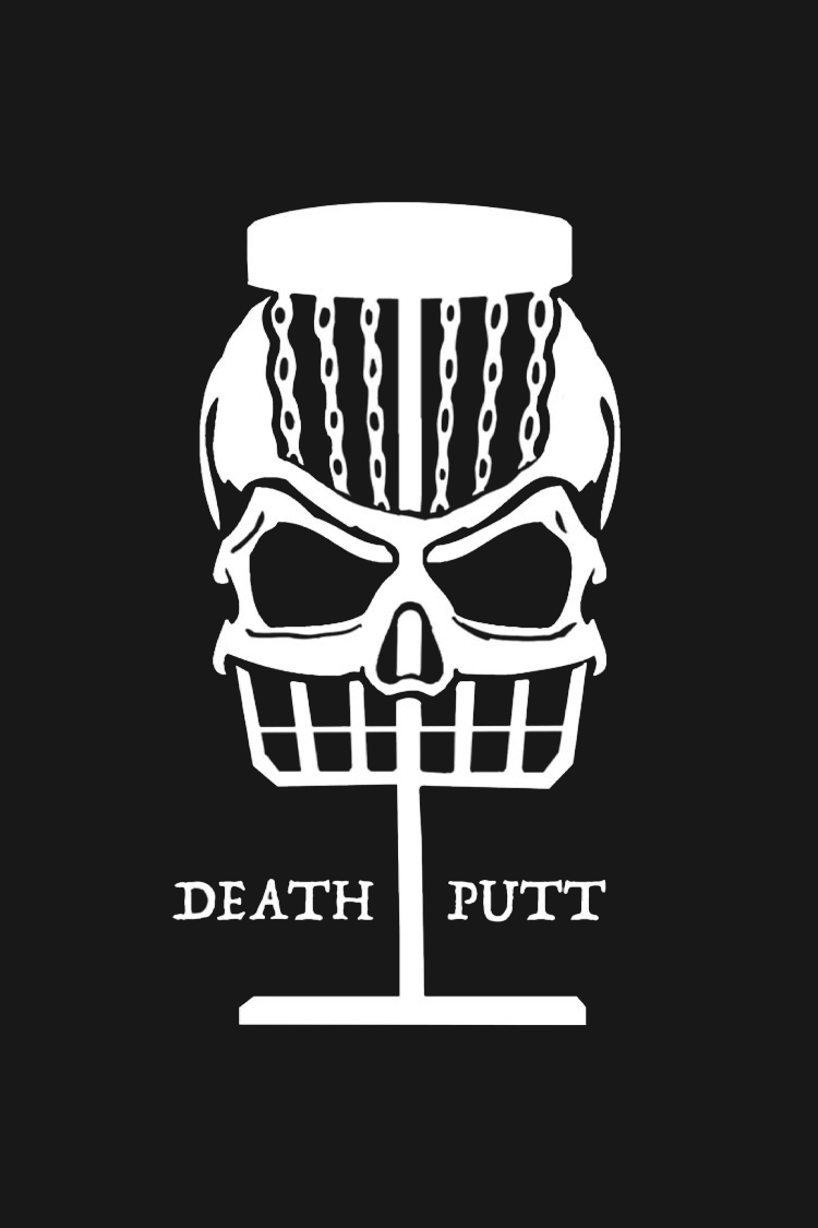 Death Putt Game logo — a skull merging with a disc golf basket
